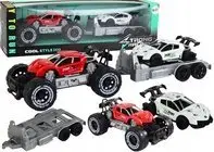 Set lodër makinë terreni me rimorkio Leantoys, ngjyrë e kuqe