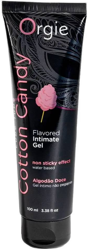 Lubrifikant intim Orgie Lube Tube Cotton Candy, bazë uji, i ngrënshëm, 100 ml