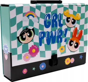 Valixhe e vogël Beniamin Powerpuff Girls, format A4, me dorezë, shumëngjyrëshe