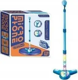 Lodër karaoke Teka Microphone On Stand, bazë me drita LED, me Bluetooth, blu