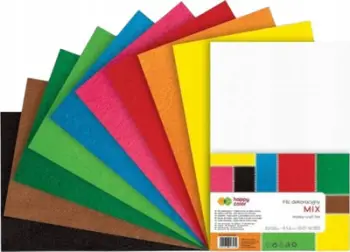 Set filc dekorativ Happy Color, 20x30 cm, 1.5 mm, 10 fletë, shumëngjyrësh