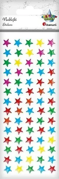Ngjitëse dekorative Titanum Stars, 70 copë, 10x10 mm, shumëngjyrëshe