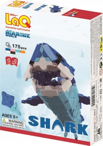 Lodër ndërtimi LaQ Marine World Shark, set modelimi detar, shumëngjyrëshe