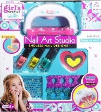 Set manikyri për fëmijë Swede Nail Set, me tharëse thonjsh, me aksesore dekorimi, shumëngjyrësh