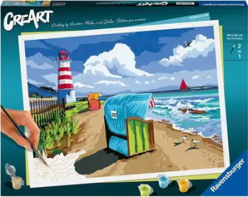 Set pikturimi me numra Ravensburger CreArt Baltic Sea, për fëmijë dhe të rritur, shumëngjyrësh