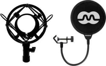 Set aksesorësh mikrofoni Mozos SHM2 PS-1, shock mount 48-54mm, pop filter, i zi