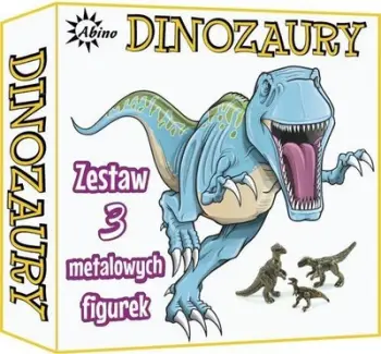 Figura dinosauri Abino, set 3 copë, metalike, shumëngjyrëshe