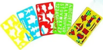Shabllona vizatimi Zebra Templates, set 4 copë, plastik, shumëngjyrëshe
