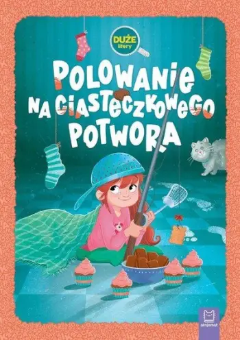 Libër për fëmijë Aksjomat Hunting for the Cookie Monster Capital Letters, alfabeti me shkronja të mëdha, kapak i fortë, në polonisht