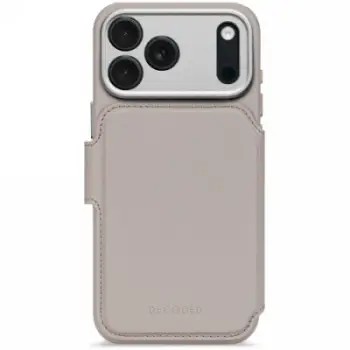 Këllëf portofol Decoded Leather Detachable, për iPhone 17 Pro, me MagSafe, ngjyrë argjile