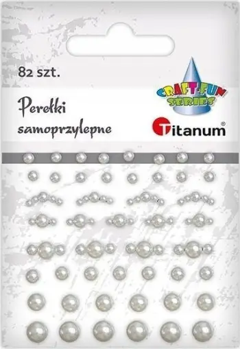 Kristale vetëngjitëse dekorative Titanum, rrethore, perla të bardha