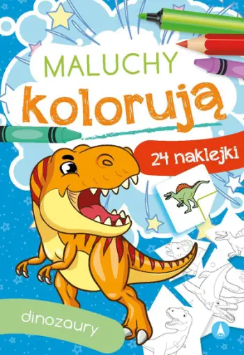 Libër ngjyrosjeje Maluchy Koloruje Dinosaurs, me dinosaurë, me 24 ngjitëse, shumëngjyrësh