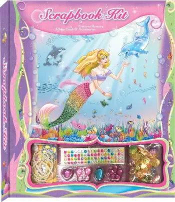 Set scrapbooking Pecoware Mermaid, libër me aksesore dekorimi, shumëngjyrësh