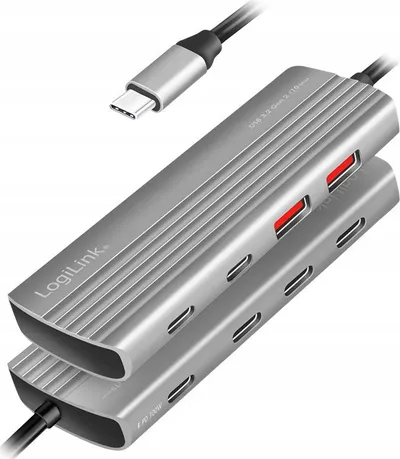 Hub USB LogiLink USB 3.2 Gen2, 7+1 porta, PD 100W, alumini - 3