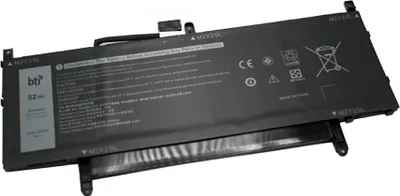 Bateri laptopi BTI HYMNG, 52Wh 6840mAh, 4 qeliza, për Dell Latitude 9510 2 in 1, e zezë - 1