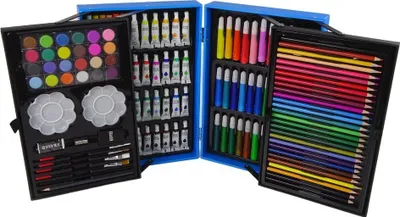 Set artistik për fëmijë Leantoys Artistic Set in Suitcase, 145 pjesë, valixhe rozë me njëbrirësh - 3