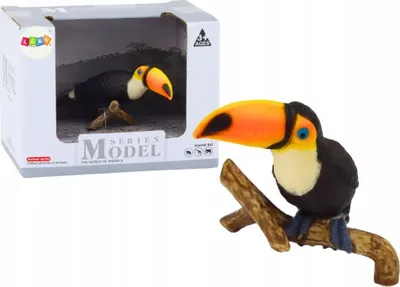 Figurinë koleksionuese Lean Toys Animals of the World Toucan, 4 cm, shumëngjyrëshe - 1