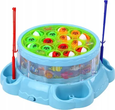 Loja peshkim me drita dhe tinguj Game Fishing Rods, me muzikë, blu - 2