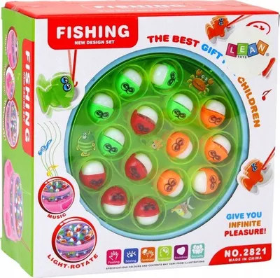 Loja peshkim me drita dhe tinguj Game Fishing Rods, me muzikë, blu - 4