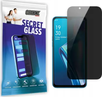 Xham mbrojtës privatësie Grizz SecretGlass për Oppo A12, rezistent ndaj goditjeve, oleofobik, transparent