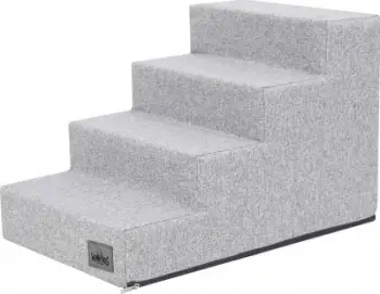 Shkallë për qen Hobbydog Large Stairs Inari Ash, mbulesë e heqshme, material i butë, gri ash