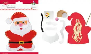 Set dekorativ Titanum Felt Santa Claus, për montim, 195x240mm, shumëngjyrësh