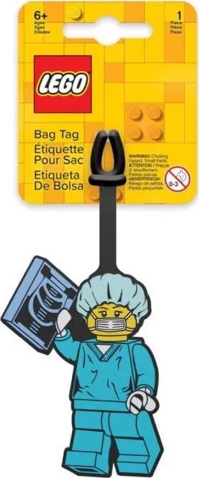 Etiketë çante LEGO Surgeon Bag Tag, silikon, turkeze - 1