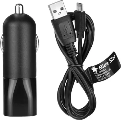 Karikues për makinë Blue Star, 1x USB A, 2A, i zi - 2