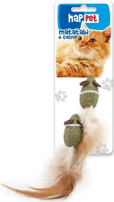 Lodër për mace Vitakraft Matatabi Catnip Mice, me pendë, set - 1