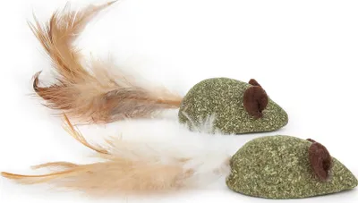 Lodër për mace Vitakraft Matatabi Catnip Mice, me pendë, set - 4