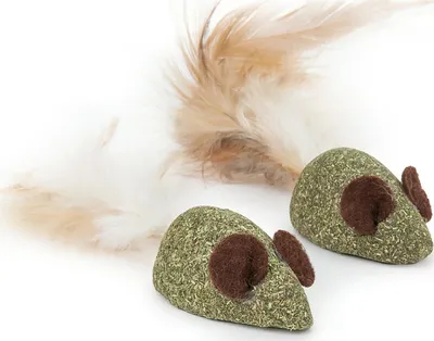Lodër për mace Vitakraft Matatabi Catnip Mice, me pendë, set - 5