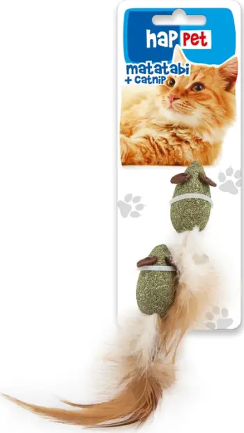 Lodër për mace Vitakraft Matatabi Catnip Mice, me pendë, set