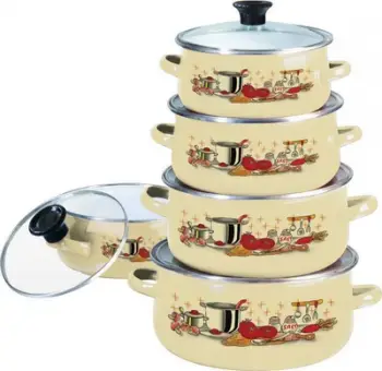Set tenxhere dhe tiganë Klausberg KB-7170-RD, 10 pjesë, emaluar, të kuqe