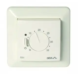 Termostat manual DEVI DEVIreg 531, sensor ajri, 2-polësh, i bardhë