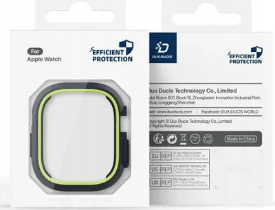 Mbrojtëse ore Dux Ducis Bamo për Apple Watch Ultra 49mm, PC i fortë, kornizë e ngritur, zi jeshile - 5