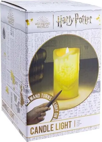 Qiri LED dekorativ Harry Potter Candle Light, me shkop magjik, dritë e ngrohtë, i verdhë