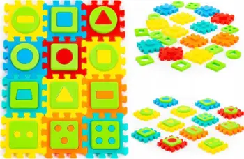 Puzzle edukativ Polesie 91420, 24 elemente, forma gjeometrike, shumëngjyrëshe
