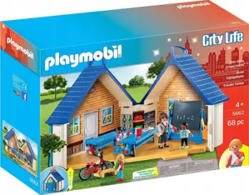 Set loje Playmobil City Life Take Along School House, 68 pjesë, 4+, shumëngjyrësh