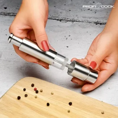 Set mulli për erëza ProfiCook PC-PSM 1160, mekanik, çelik inox, ngjyrë argjendi - 4