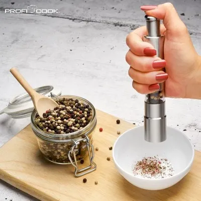Set mulli për erëza ProfiCook PC-PSM 1160, mekanik, çelik inox, ngjyrë argjendi - 6