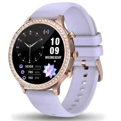 Smartwatch Gravity GT5-7 Women, rrip silikoni dhe mesh, rozë gold - 5