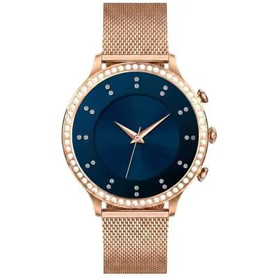 Smartwatch Gravity GT5-7 Women, rrip silikoni dhe mesh, rozë gold - 10