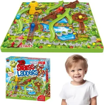 Lojë tavoline Woopie 3D Snakes and Ladders, familjare, 4+ lojtarë, shumëngjyrëshe