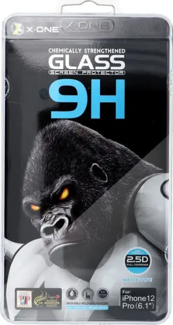 Stakllo mbrojtëse X-one Full Cover Extra Strong Matte për iPhone 13 Pro Max, xham i temperuar, mbulim i plotë