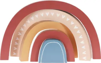 Dekor dhome fëmijësh Wooden Rainbow, dru, 26.5 x 2.5 x 15.2 cm, shumëngjyrësh