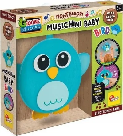 Lodër muzikore druri Lisciani Montessori Musichini Bird, me sensor prekjeje, shumëngjyrëshe - 1