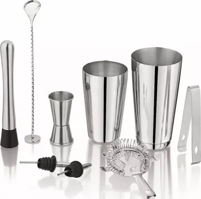 Set koktejlesh Kinghoff KH 1708, 9 pjesë, 600 750 ml, çelik inox - 1