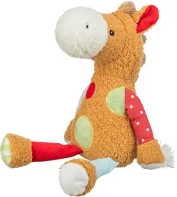 Lodër pelushi për qen Trixie, formë kali patchwork, me zë
