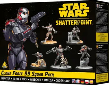 Lojë me Miniatura Atomic Mass Games Star Wars Shatterpoint Clone Force 99 Squad Pack, zgjerim, 2 lojtarë, 14+