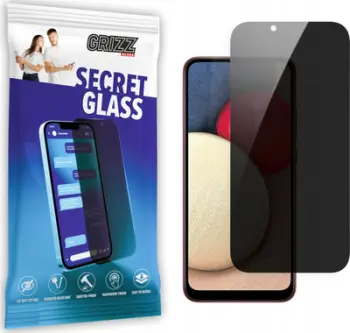 Xham mbrojtës privatizues Grizz SecretGlass për Samsung Galaxy A02s, qelq qeramik, antigërvishtje, transparent
